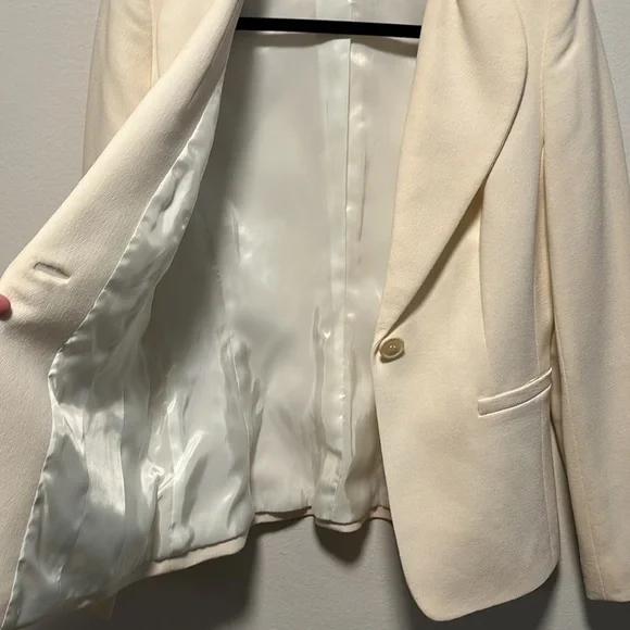 LAFAYETTE 148 NEW YORK (NWT) 100% Virgin Wool Cream Tailored Blazer, Size 0 - Picture 9 of 11
